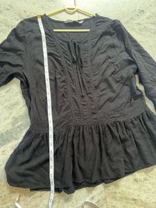 Black Peasant Blouse