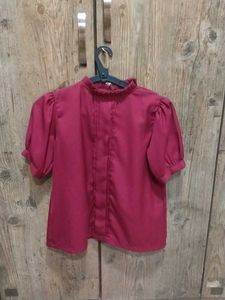 Maroon Puff Sleeve Top