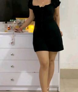 Black  Square Neck Dress Mini🖤🎚