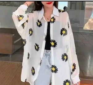 Daisy Print Chiffon Shirt