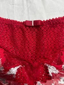 Red Floral Lace Panties