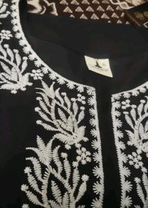 Women Black Rayon Kurti