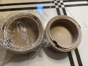 6 pieces Cotton Rope Storage Baskets (Set of 2))