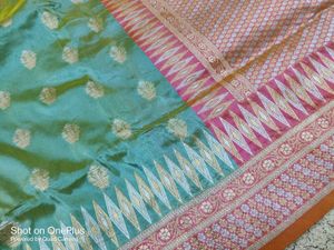 Banarsi Fancy Saree Silver &amp; Gold Zari