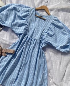 Blue Striped Dress