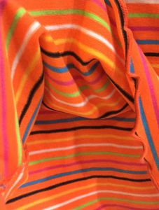 Orange Multicoloured Stripes T-shirt