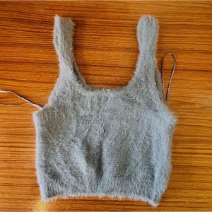 Winters Wool Gray Crop Top