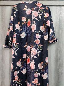 Floral Print Black Kurti