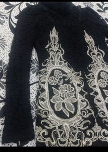 Elegant Black Embroidered Dress