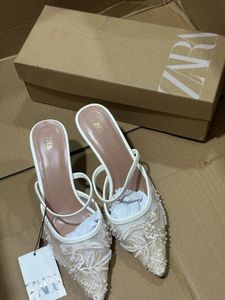 Zara Embellished Heeled Mules