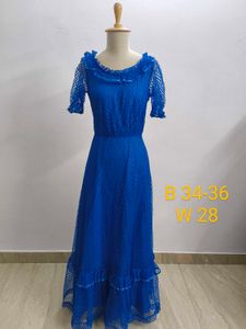 Vintage Blue Mesh Dress