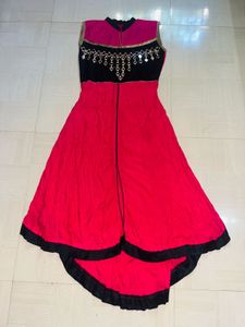 Elegant Pink &amp; Black Party Dress