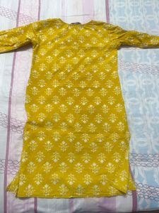 Yellow Printed Kurta Set