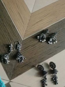 Silver Jhumka Earrings
