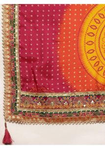 Elegant Pink &amp; Orange Saree