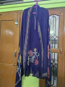 Elegant Purple Kurta Set with Shawl