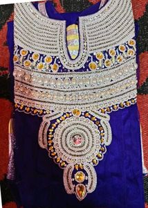 Purple party wear Embroidered Anarkali Suit