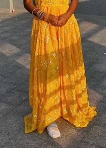 Elegant Yellow Ethnic Gown