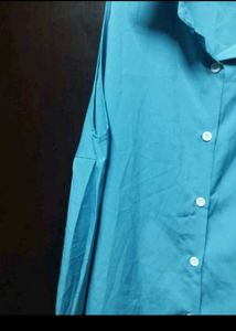 Cold Shoulder Blue Shirt