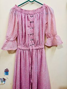 Women Pink Midi Dress 👗