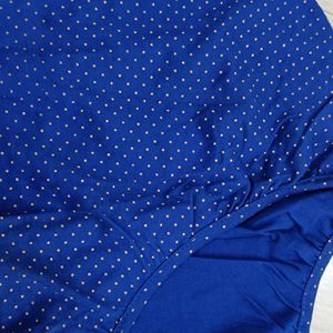Blue And Gold Polka Dots Top