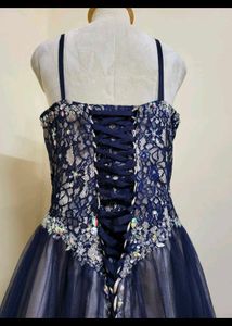 Elegant Navy Blue Embellished Gown