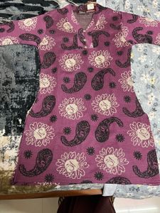 Patterned Ethnic woolen Kurta Dress