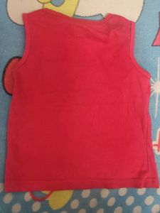 Kids Red Sleeveless T Shirt