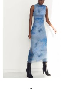 Zara Draped Print Midi Dress