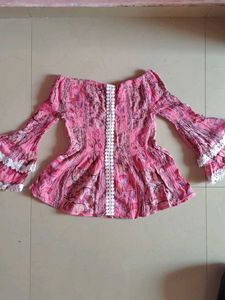 Pink Floral Off-Shoulder Top