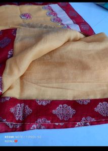 Yellow Supernet Saree💥 Price Drop