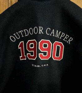 H&amp;M BLACK UNISEX VARSITY JACKET S