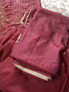 Burgundy Embroidered Salwar Kameez