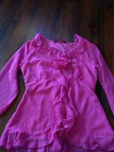 Pink Ruffle Blouse