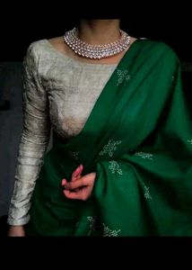 Printed Saree With Embroidery Work Blouse