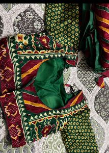 Festive Green &amp; Maroon Lehenga Set