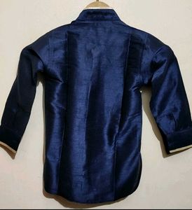 Navy Blue Kurta Waistcoat Set For 3- 4 Year Boy