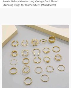 Jewels Galaxy GOLD PLATED STAKABLE FINGER RINGS