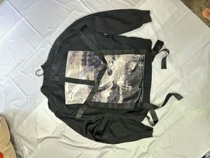 Black Bomber Jacket with Straps