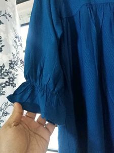 Women&#39;s MOJILAA Blue Floral Embroidered Top