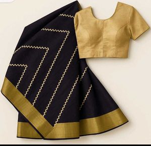 Black & Gold Saree with Blouse