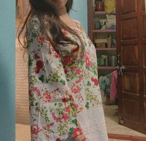 Floral Print Pakistani Short Kurti
