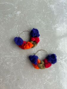 Colorful Pom-Pom Earring