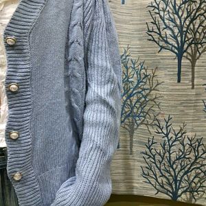Blue Knit Cardigan