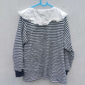 striped women korean  top