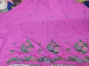 PINK SAREE WITH BLOUSE