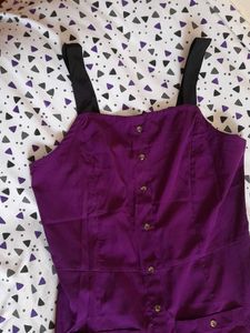Purple Button-Down Midi Dress