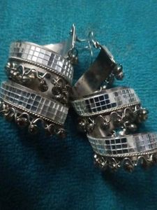 Mirror Jhumka Earrings