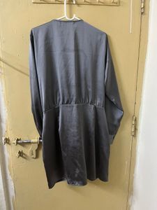 Zara Satin Mini Wrap Dress