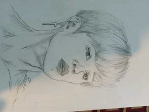 Pencil Portrait Sketch of BTS Jimin